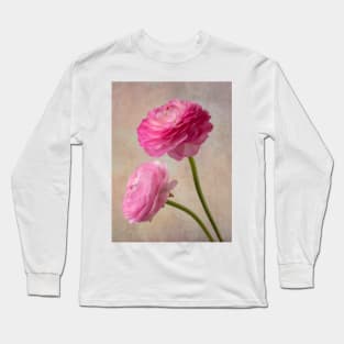 Two Wonderful Pink Textured Ranunculus Long Sleeve T-Shirt